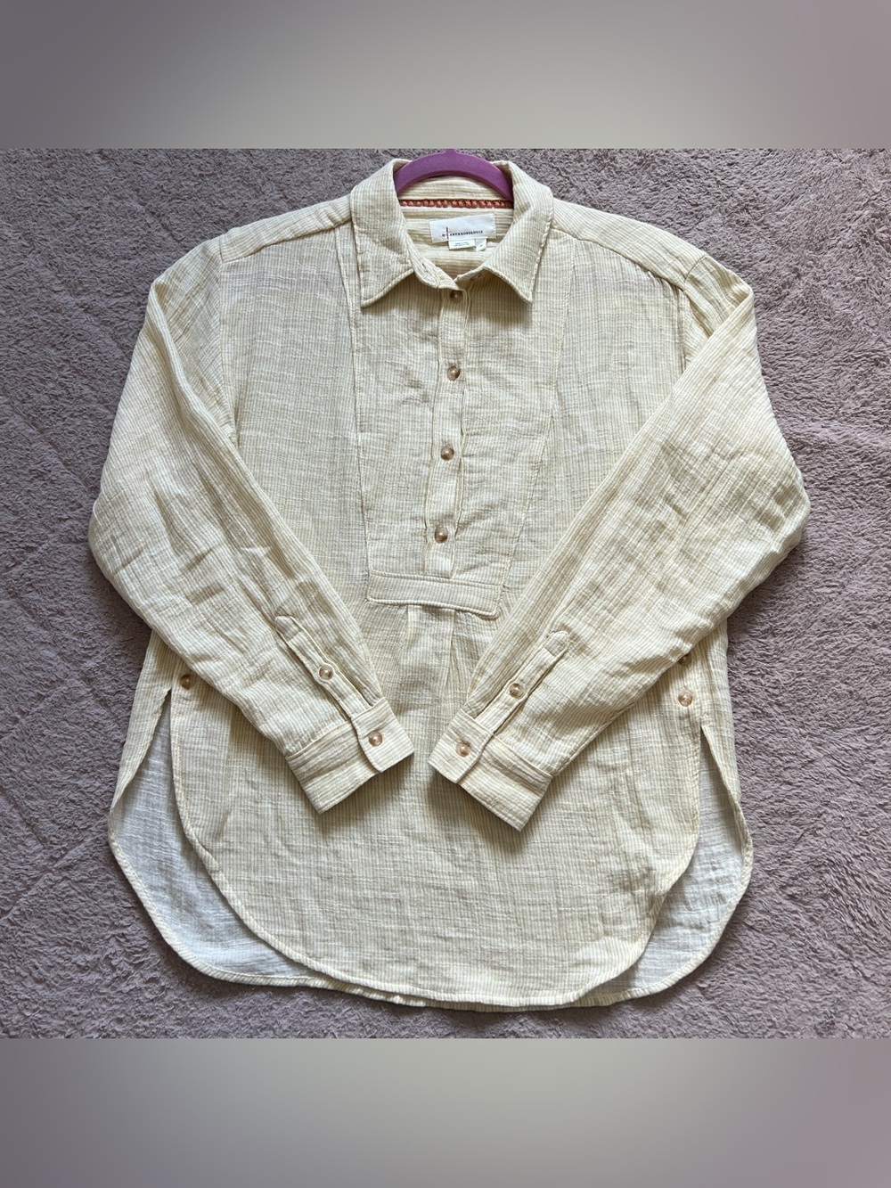 Anthropologie Oversized Gauzy Cotton Blouse‎ Peasant Minimalist Cottage Sz XS